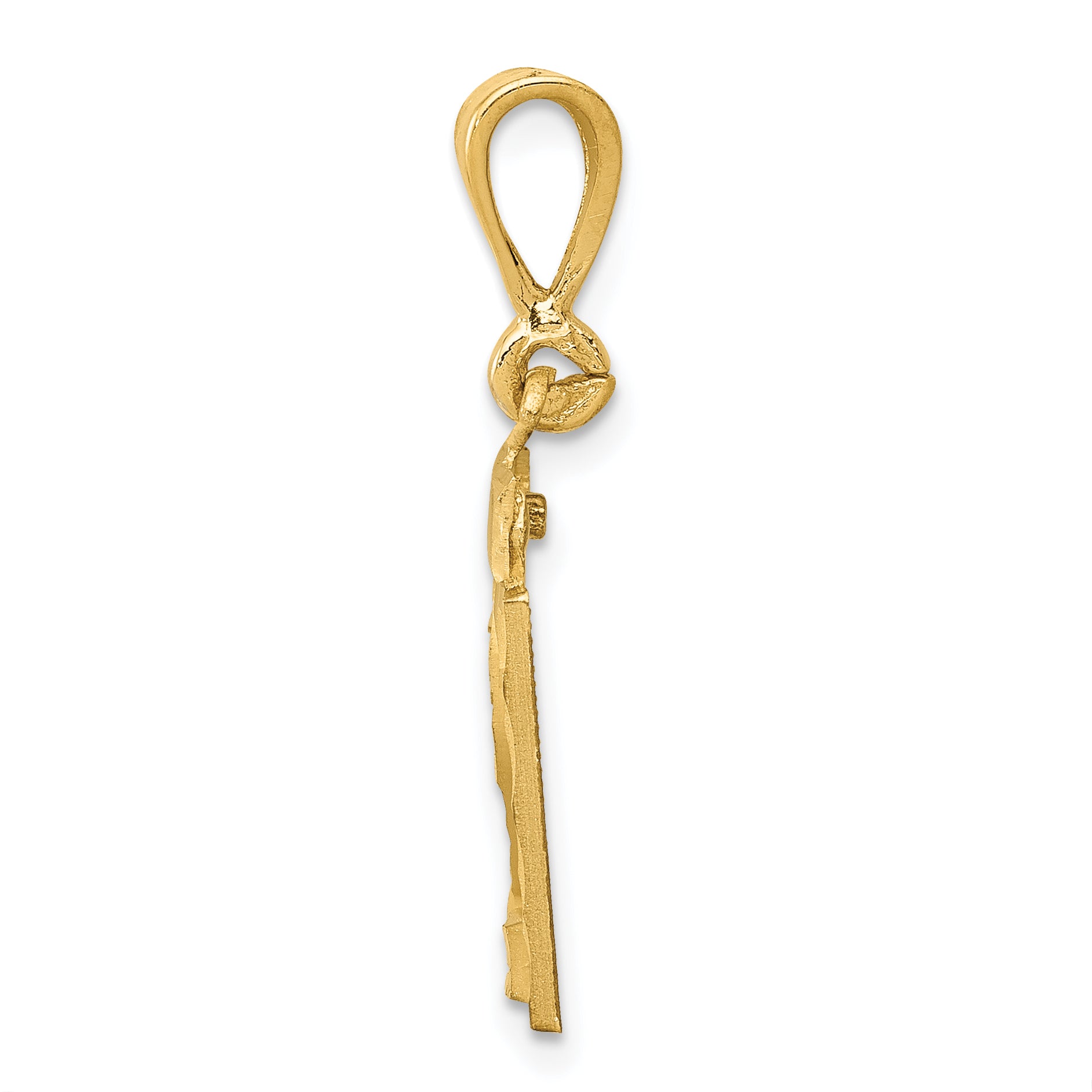14K Small Diamond-cut Number 21 Charm