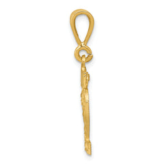 14K Small Diamond-cut Number 22 Charm
