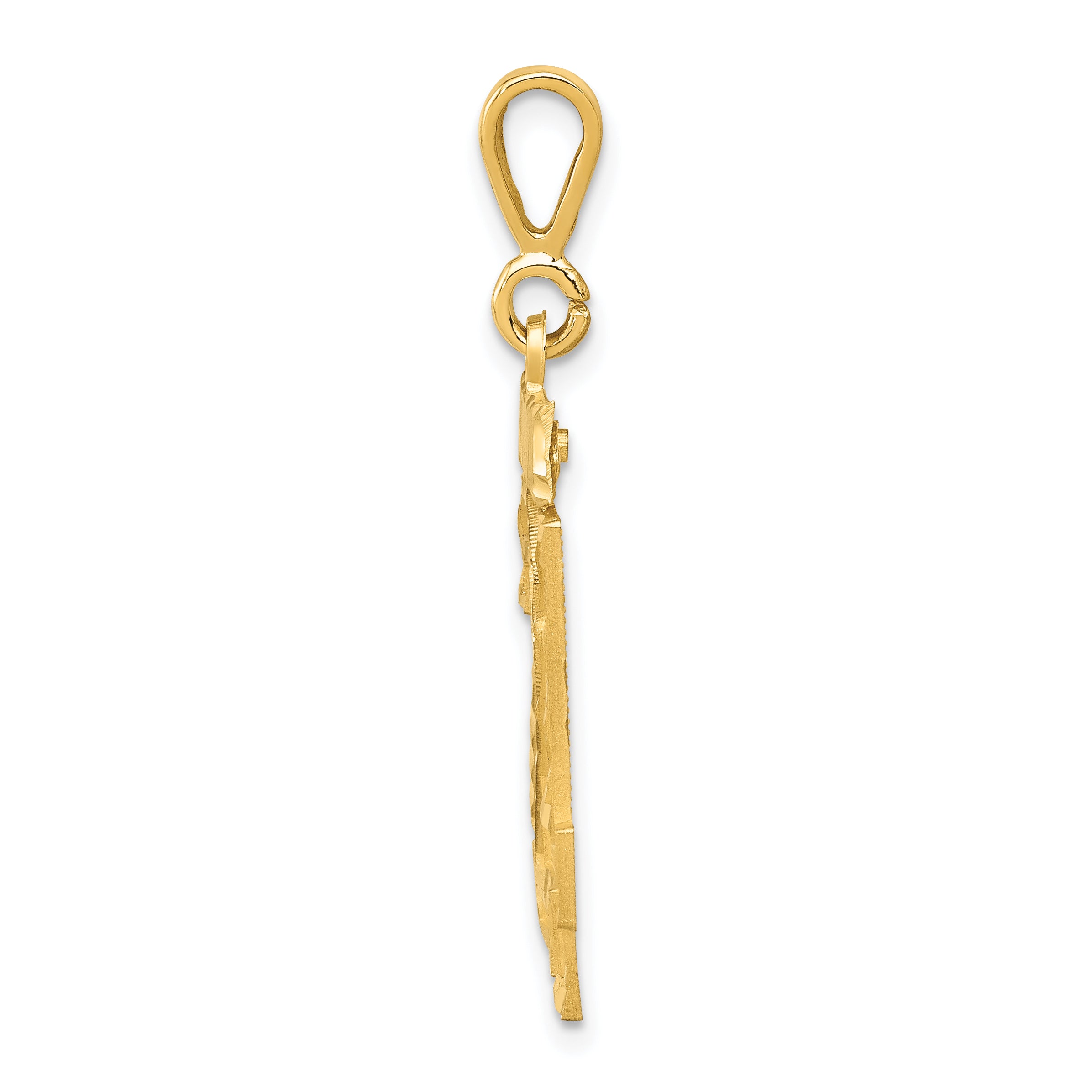 14K Small Diamond-cut Number 24 Charm Secondary image