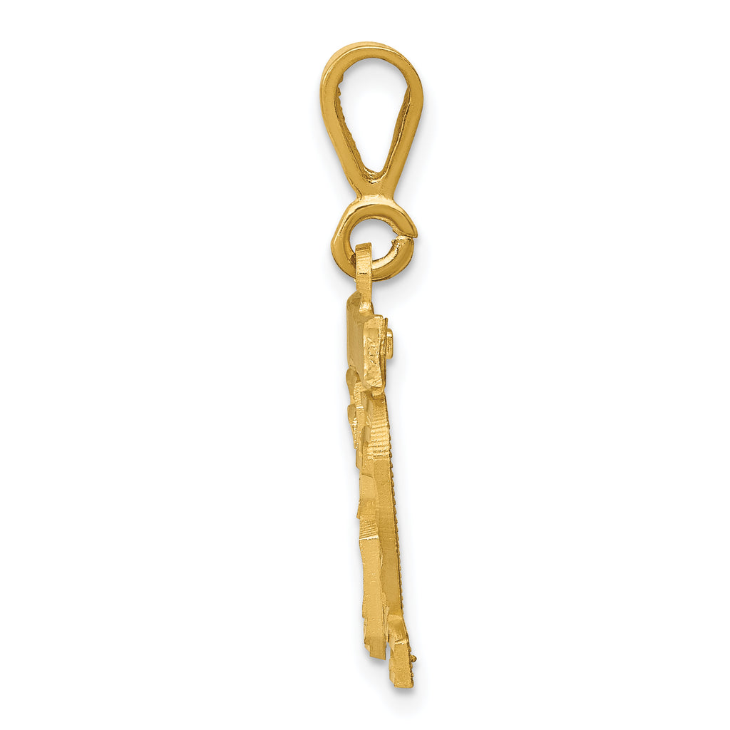 14K Small Diamond-cut Number 32 Charm