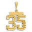14k Small Brushed Diamond-cut Number 35 Charm