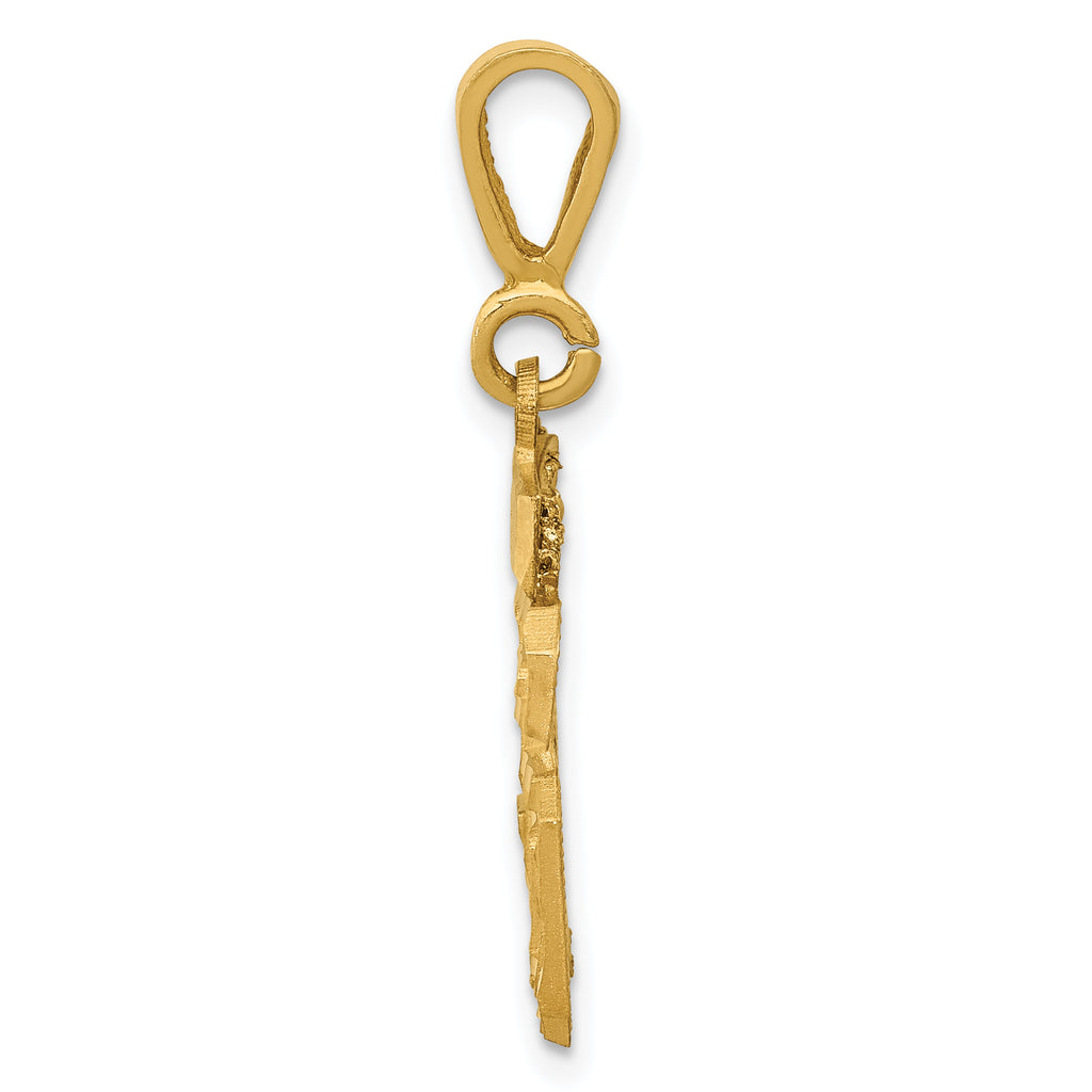 14K Small Diamond-cut Number 36 Charm