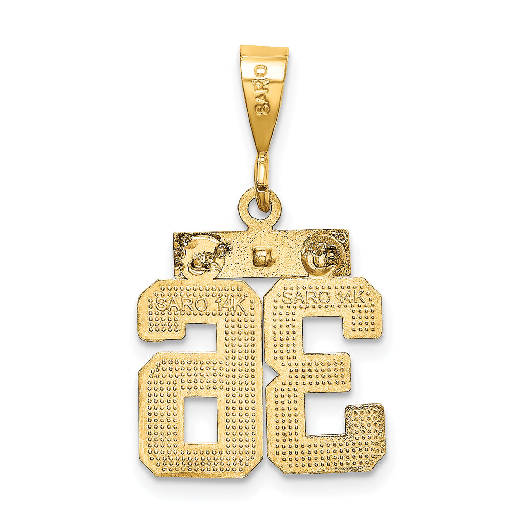 14K Small Diamond-cut Number 36 Charm