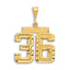 14k Small Brushed Diamond-cut Number 36 Charm