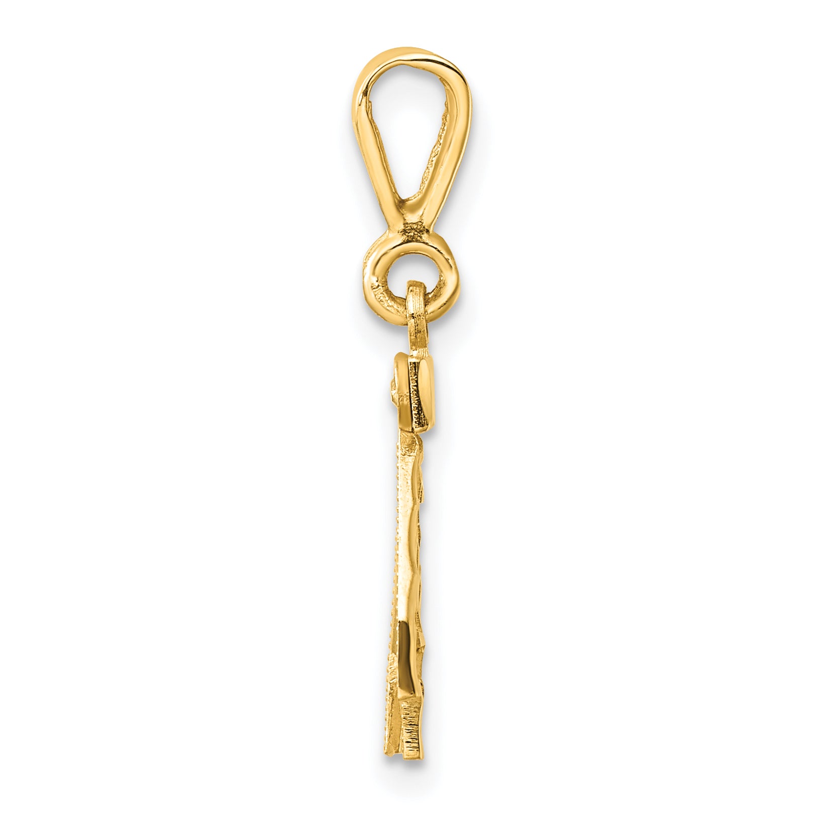 14K Small Diamond-cut Number 42 Charm Secondary image