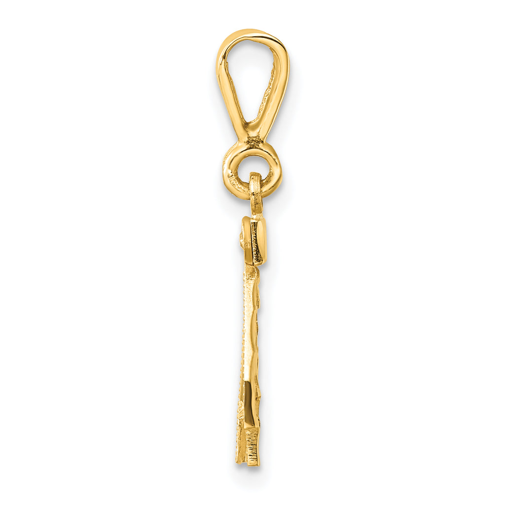 14K Small Diamond-cut Number 42 Charm