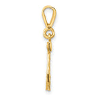 14K Small Diamond-cut Number 42 Charm