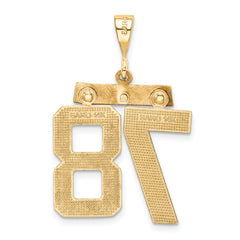 14K Small Diamond-cut Number 78 Charm