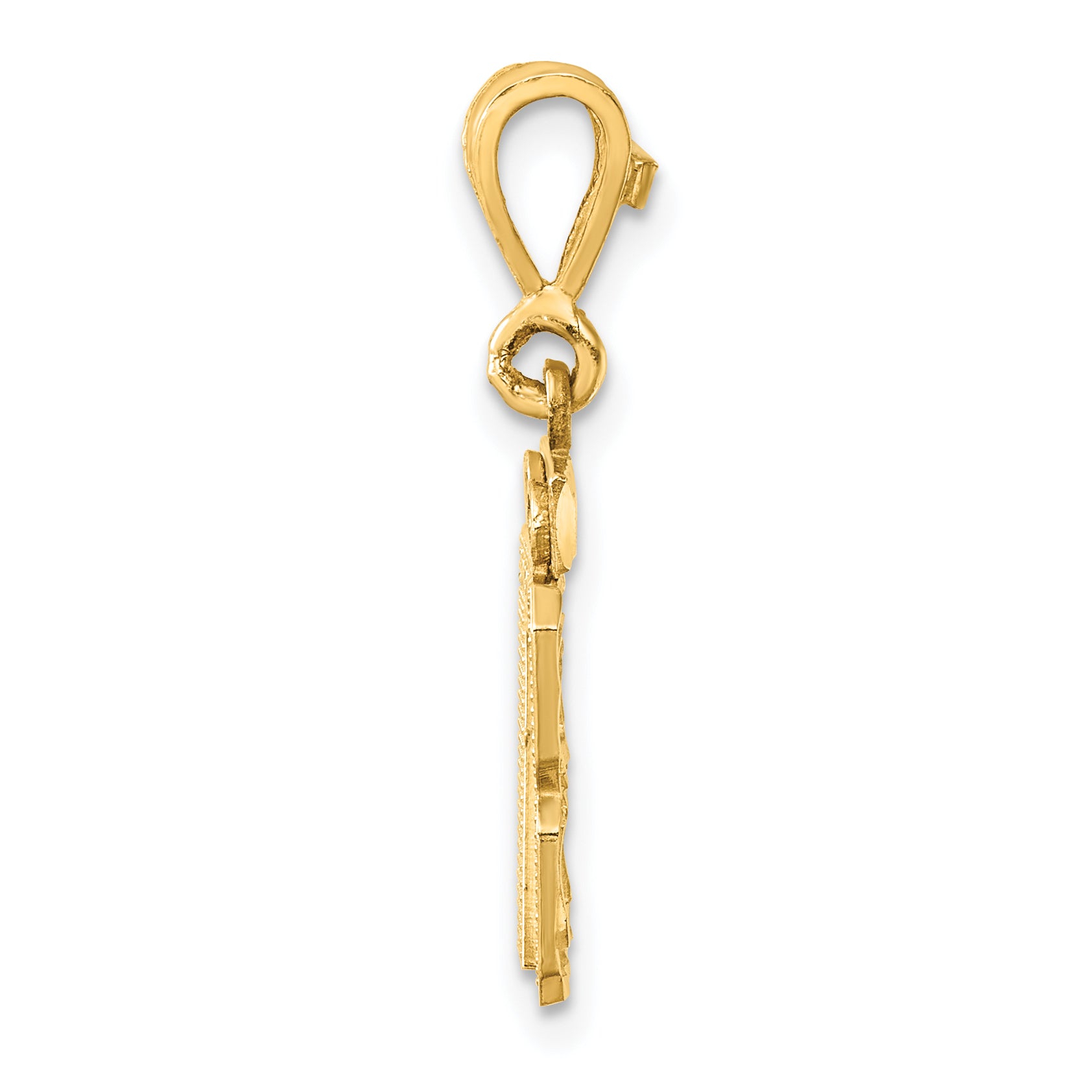 14K Small Diamond-cut Number 87 Charm Secondary image