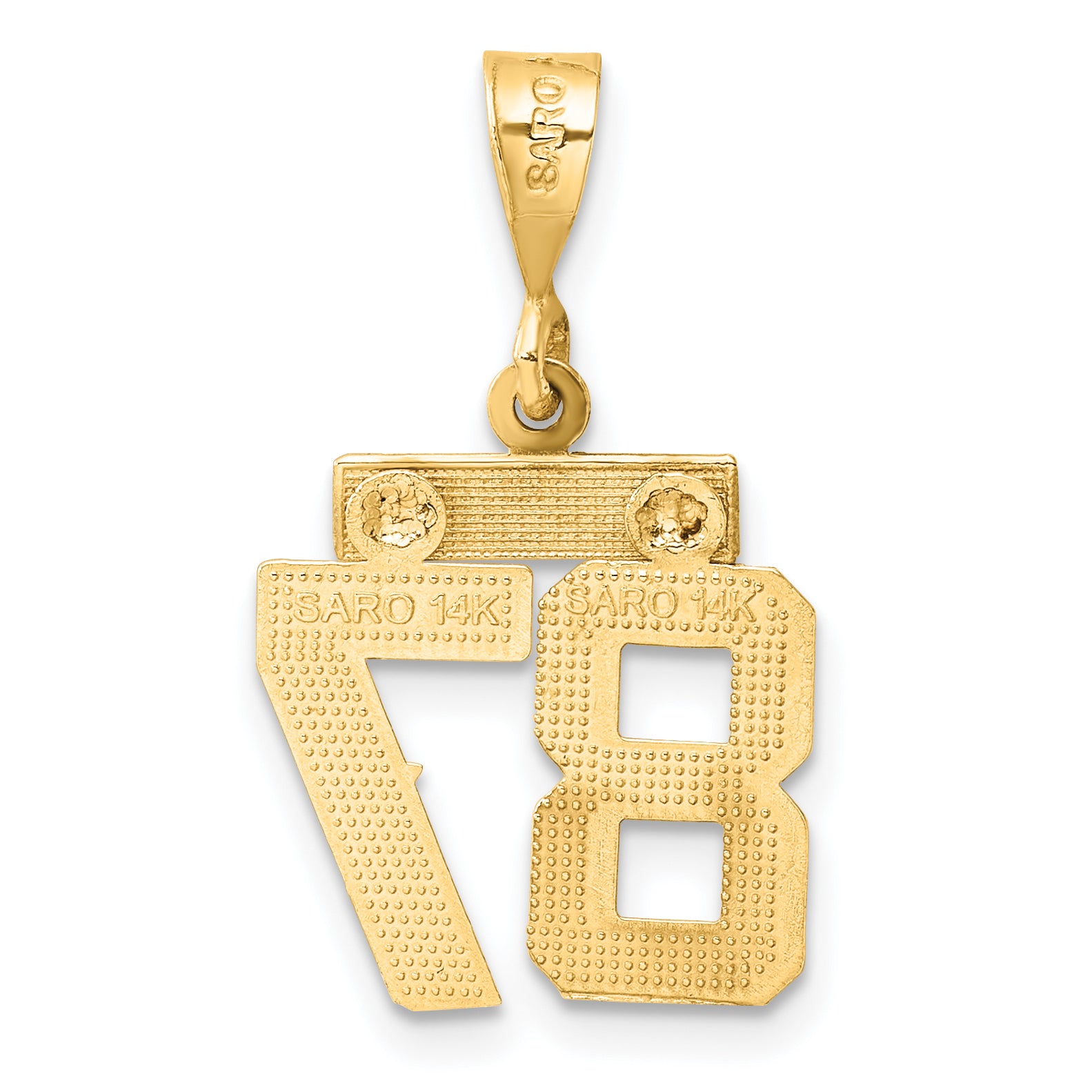 14K Small Diamond-cut Number 87 Charm