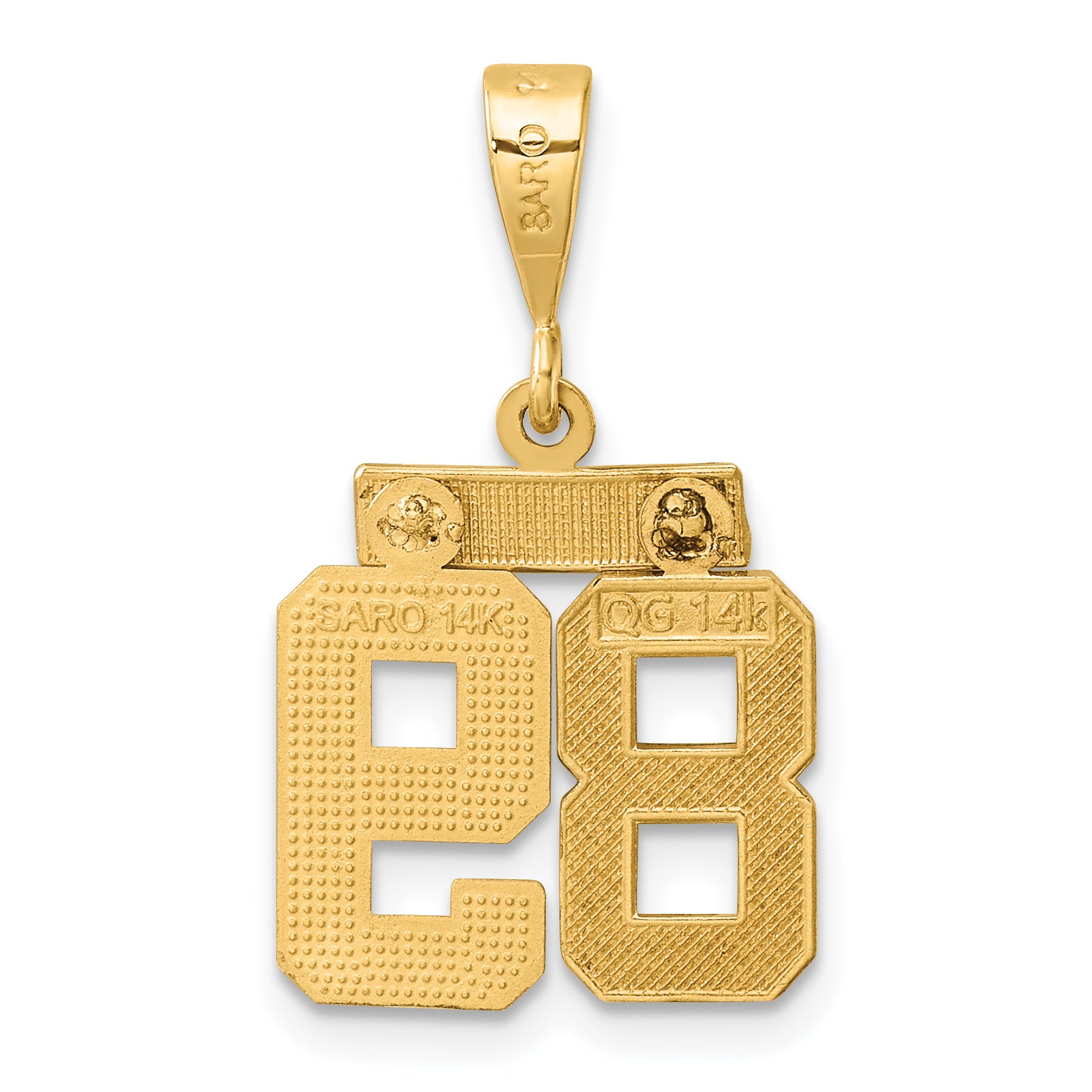 14K Small Diamond-cut Number 89 Charm
