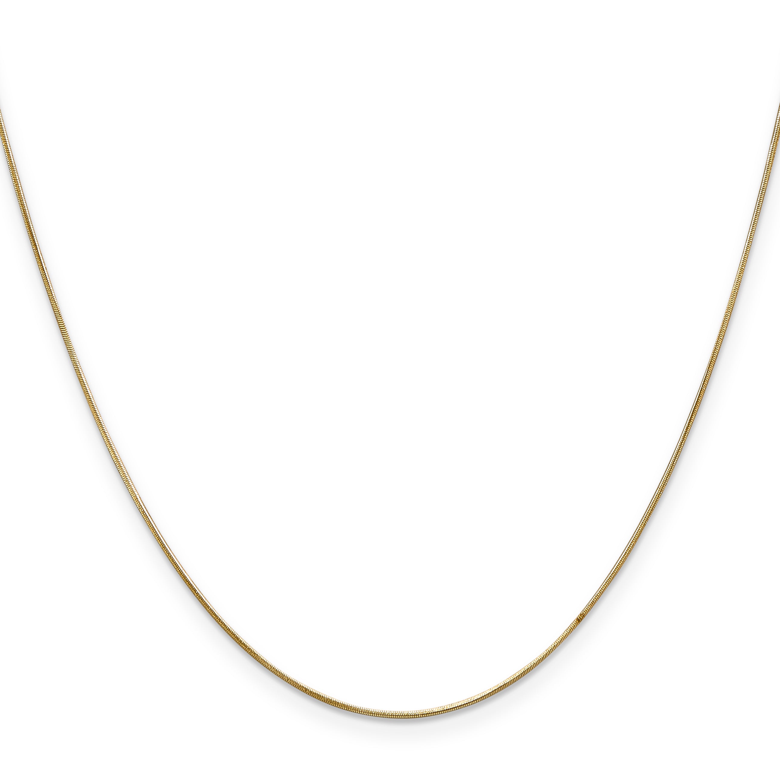 14K Gold Polished Snake Chain Necklace with Lobster Clasp