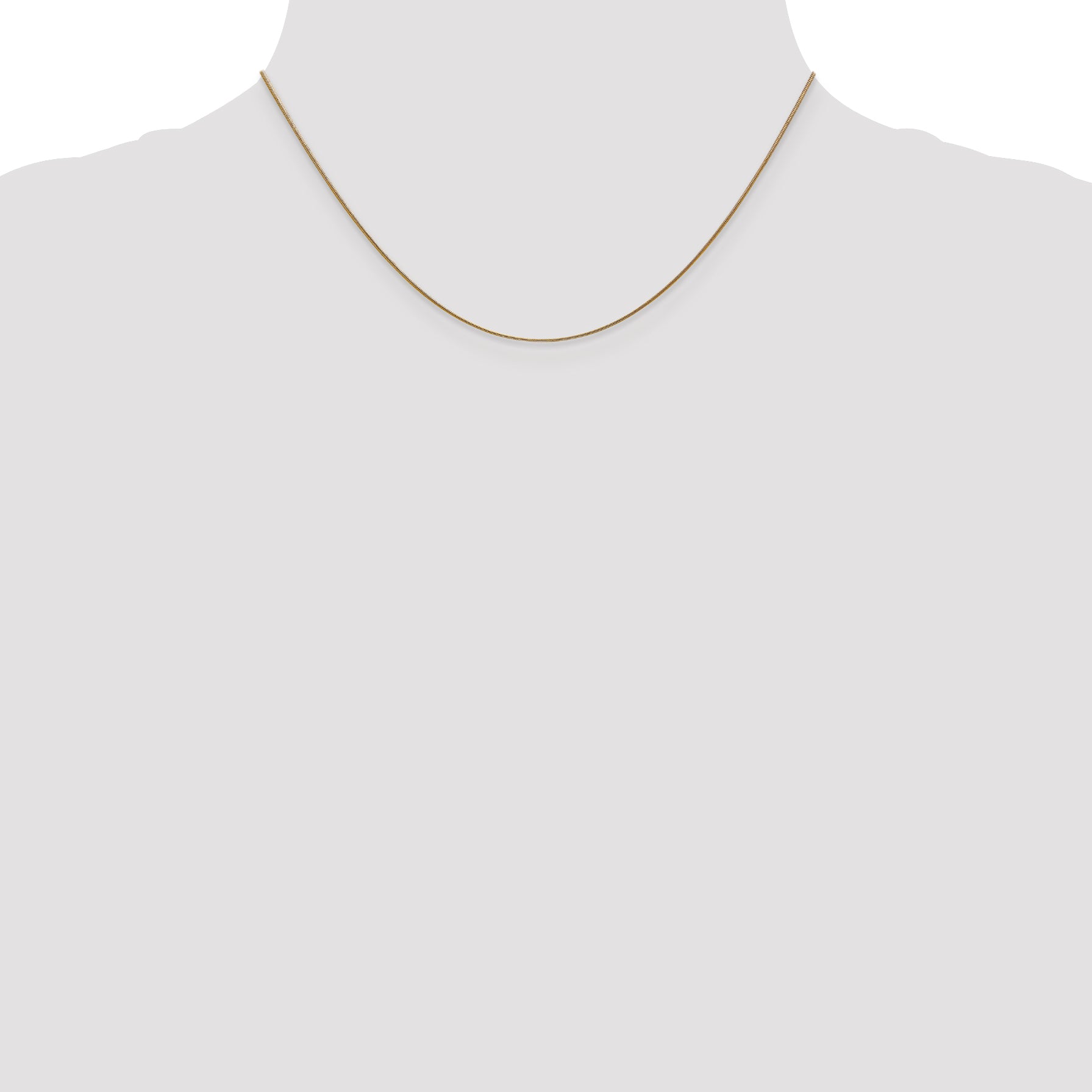 14K 14 inch .8mm Round Snake with Lobster Clasp Chain