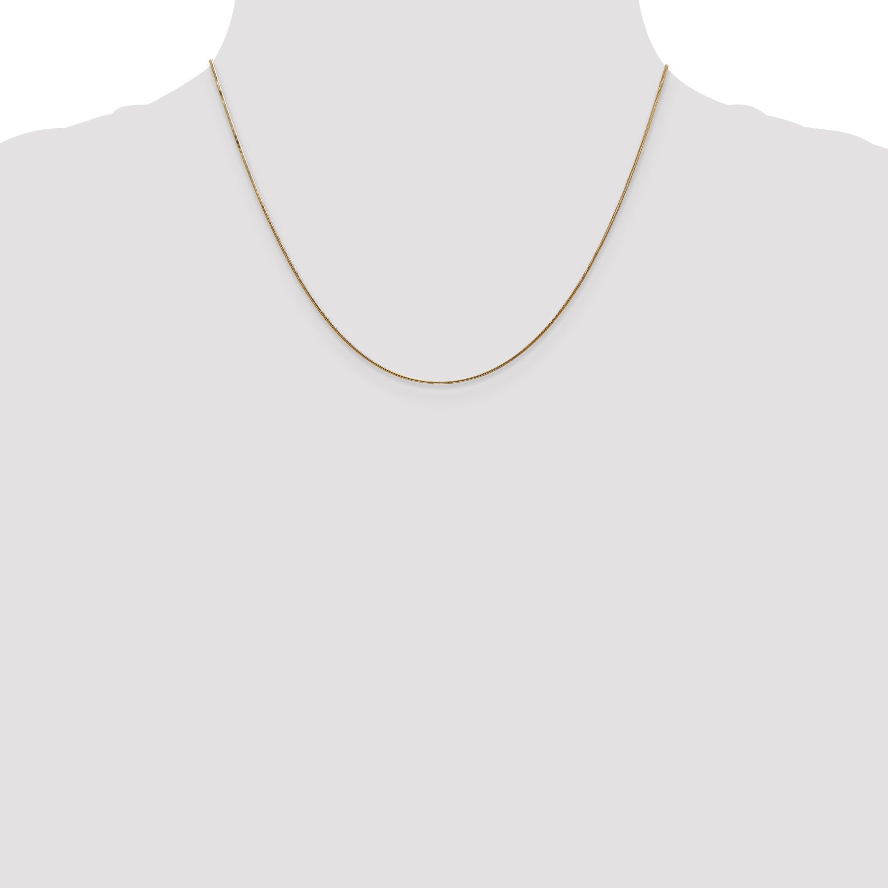 14K 14 inch .8mm Round Snake with Lobster Clasp Chain