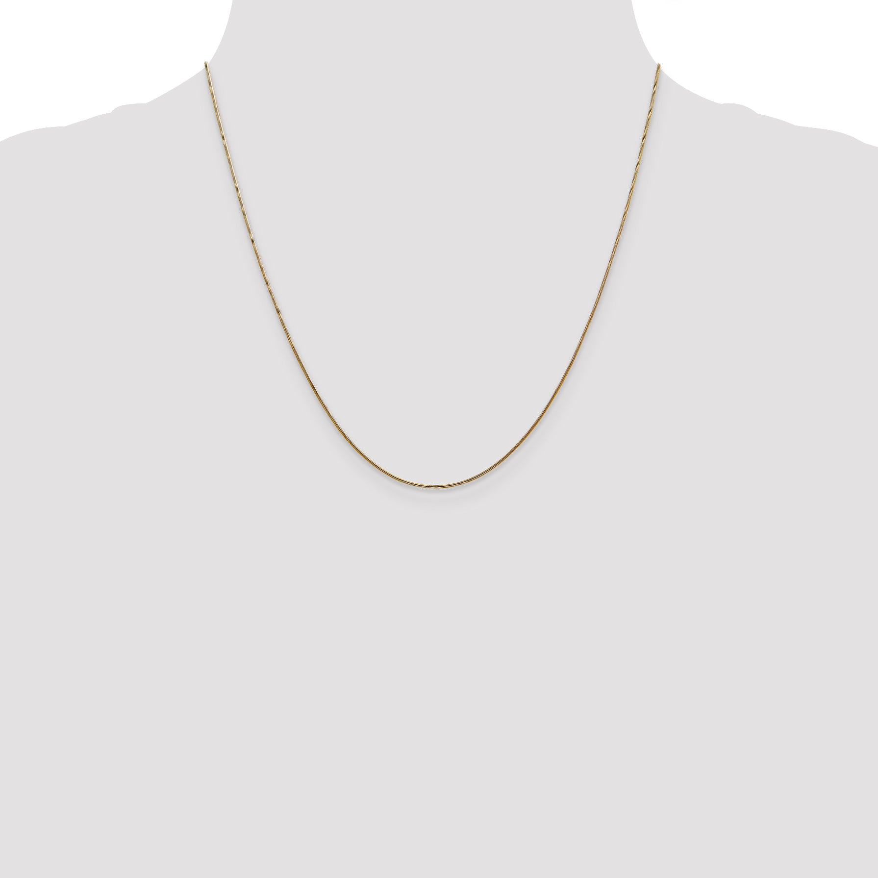 14K 14 inch .8mm Round Snake with Lobster Clasp Chain