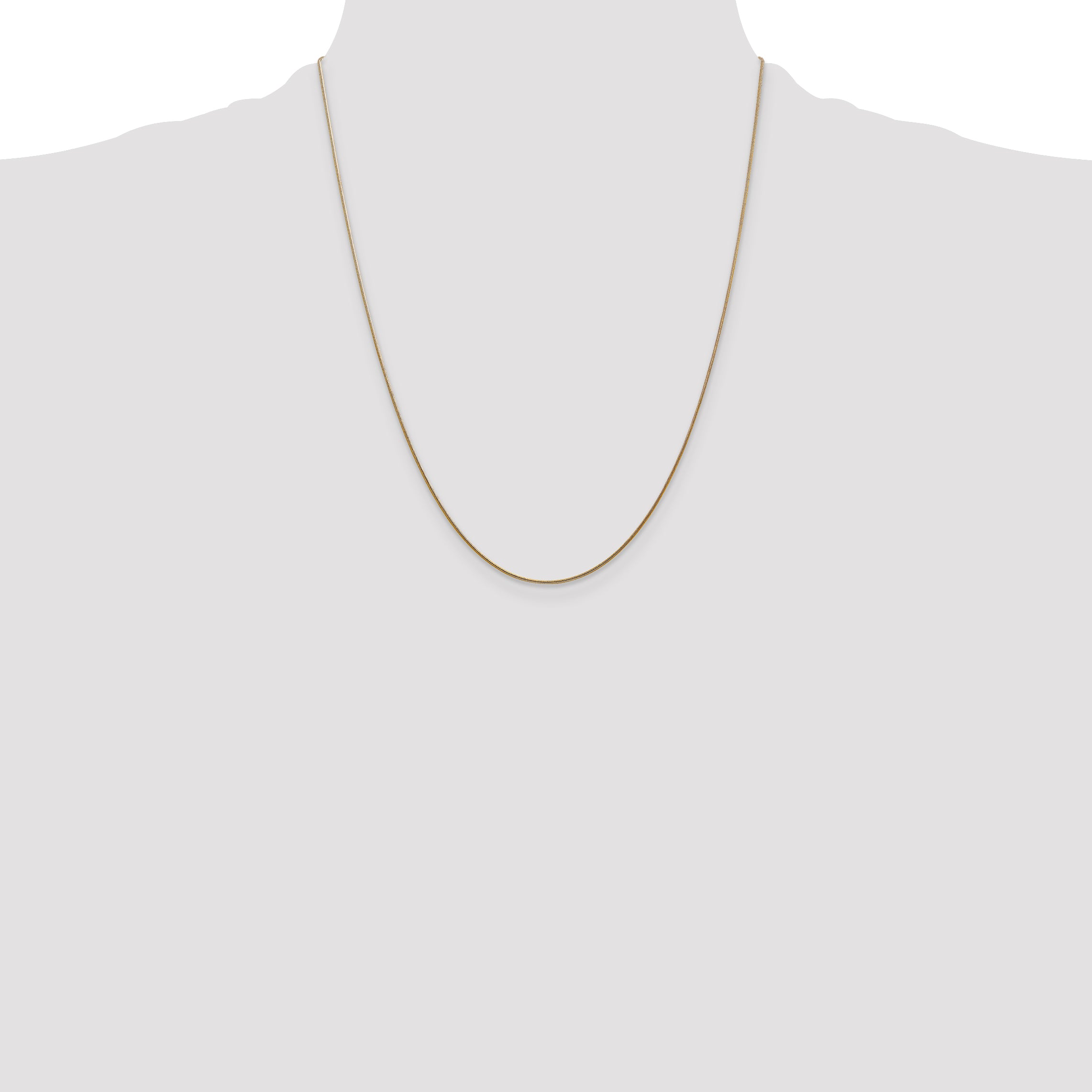 14K 14 inch .8mm Round Snake with Lobster Clasp Chain