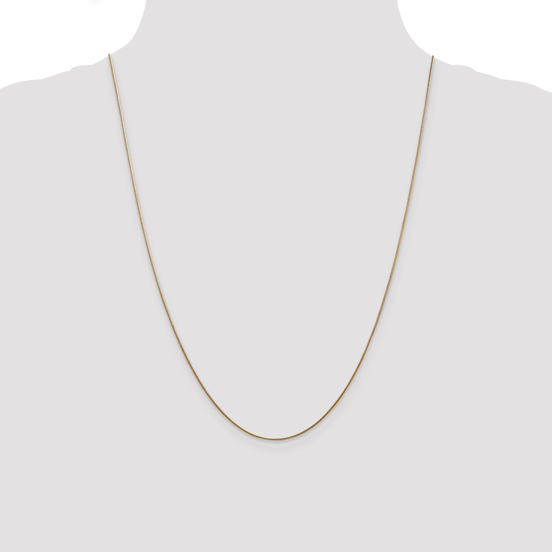 14K 14 inch .8mm Round Snake with Lobster Clasp Chain