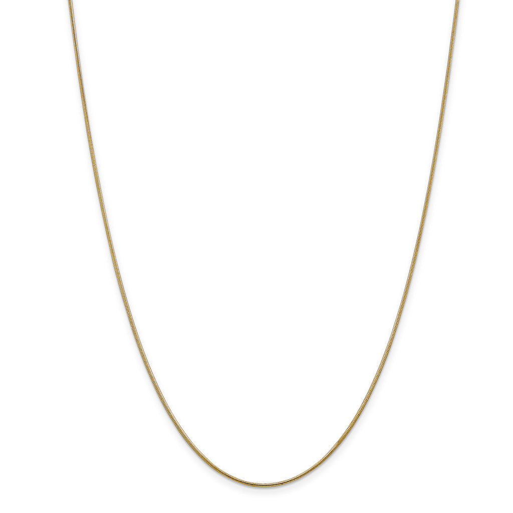14K 1.1mm Round Snake Chain