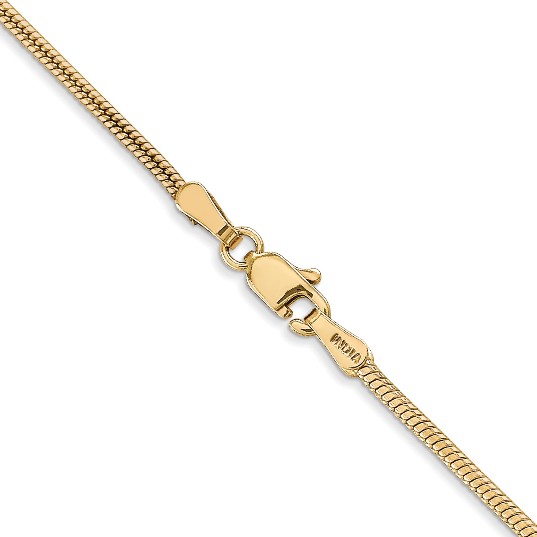 14K 16 inch 1.6mm Round Snake Lobster Clasp Chain