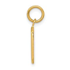 14K Small Polished Number 0 Charm