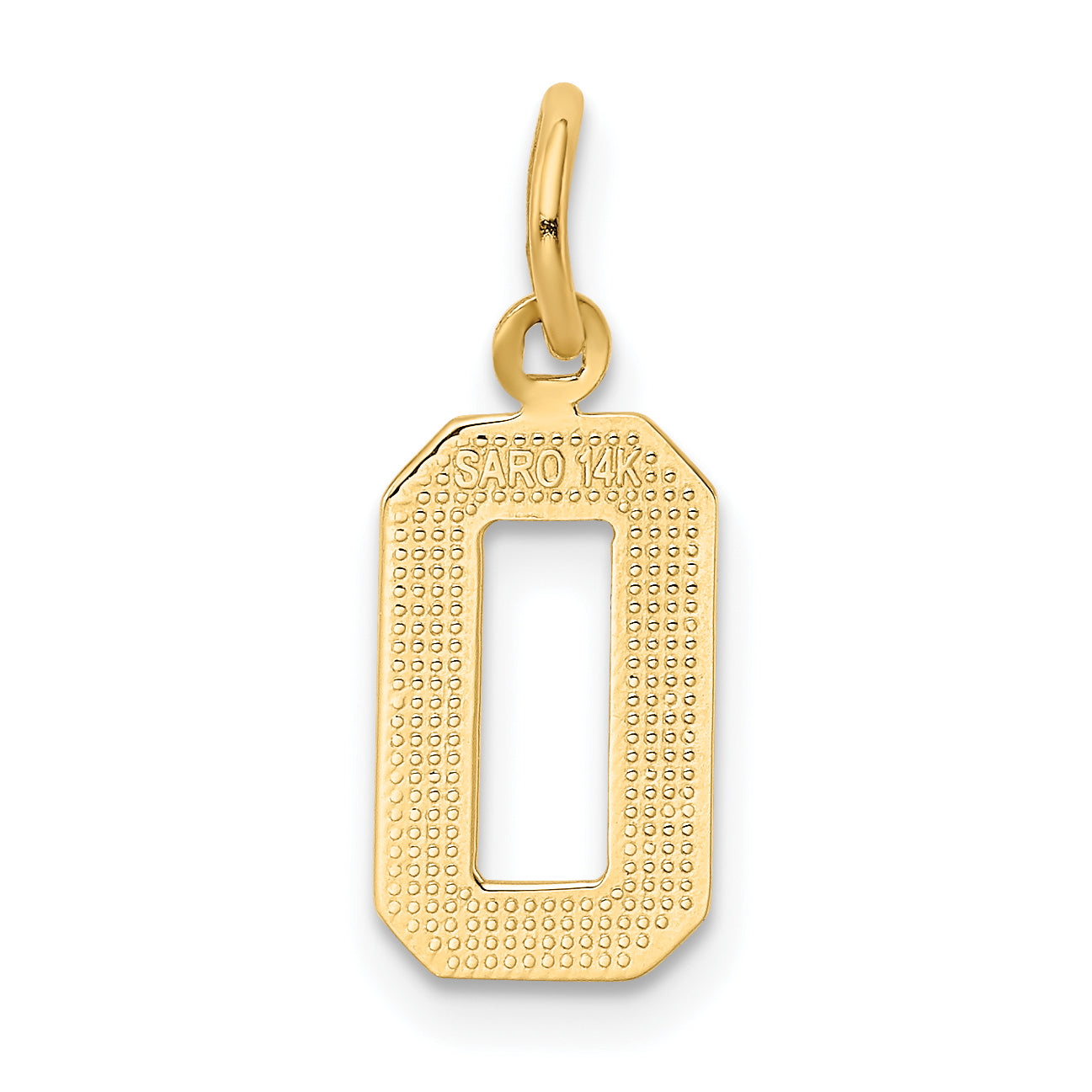 14K Small Polished Number 0 Charm