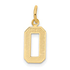 14K Small Polished Number 0 Charm