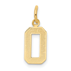14K Small Polished Number 0 Charm