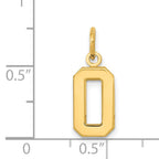14K Small Polished Number 0 Charm