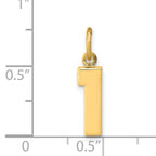 14K Small Polished Number 1 Charm