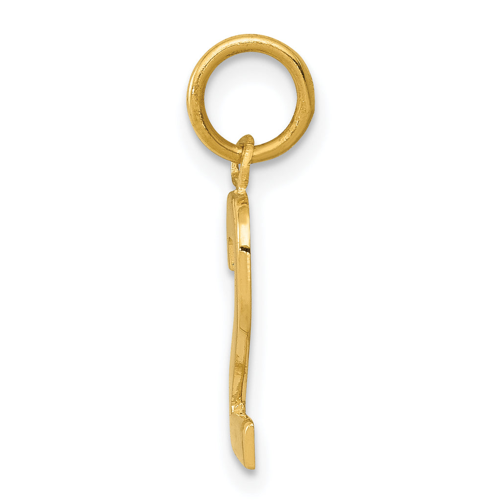 14K Small Polished Number 2 Charm