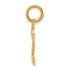 14K Small Polished Number 2 Charm