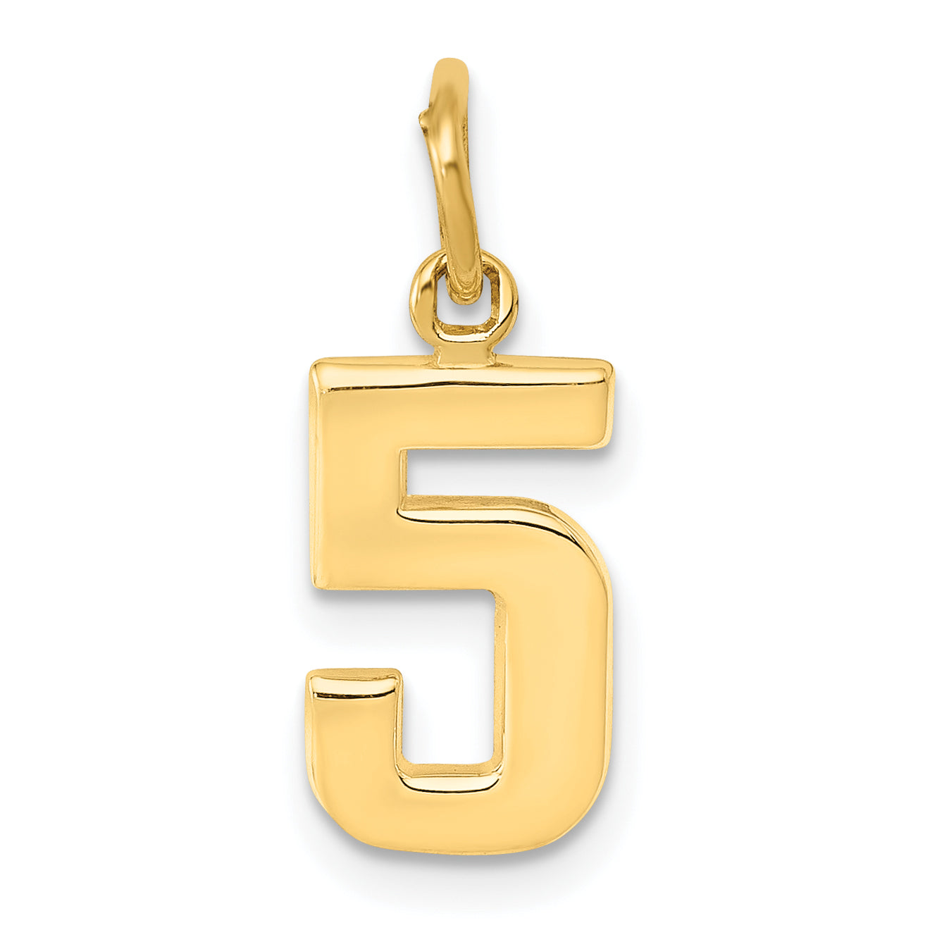 14k Small Polished Number 5 Charm Main image