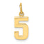 14k Small Polished Number 5 Charm