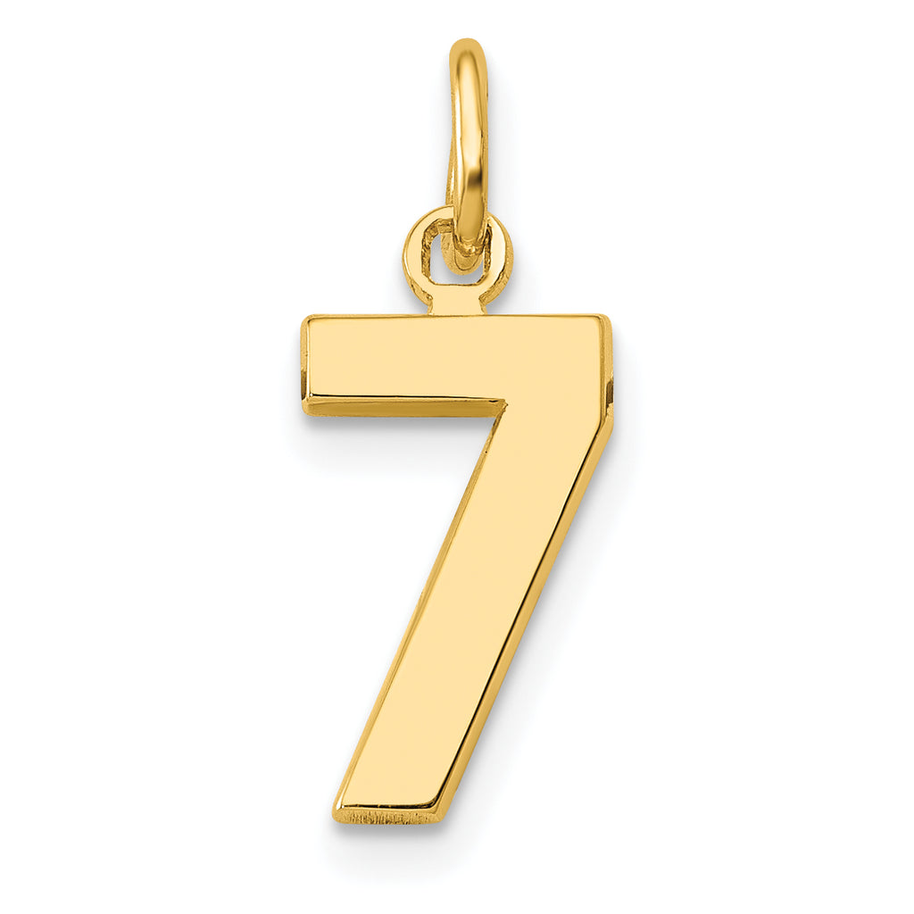 14k Small Polished Number 7 Charm