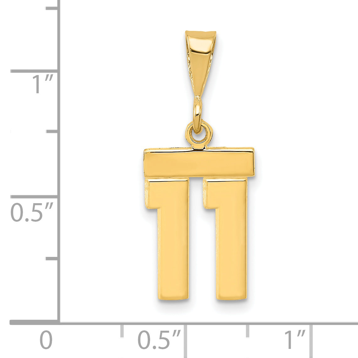 14K Small Polished Number 11 Charm Secondary image