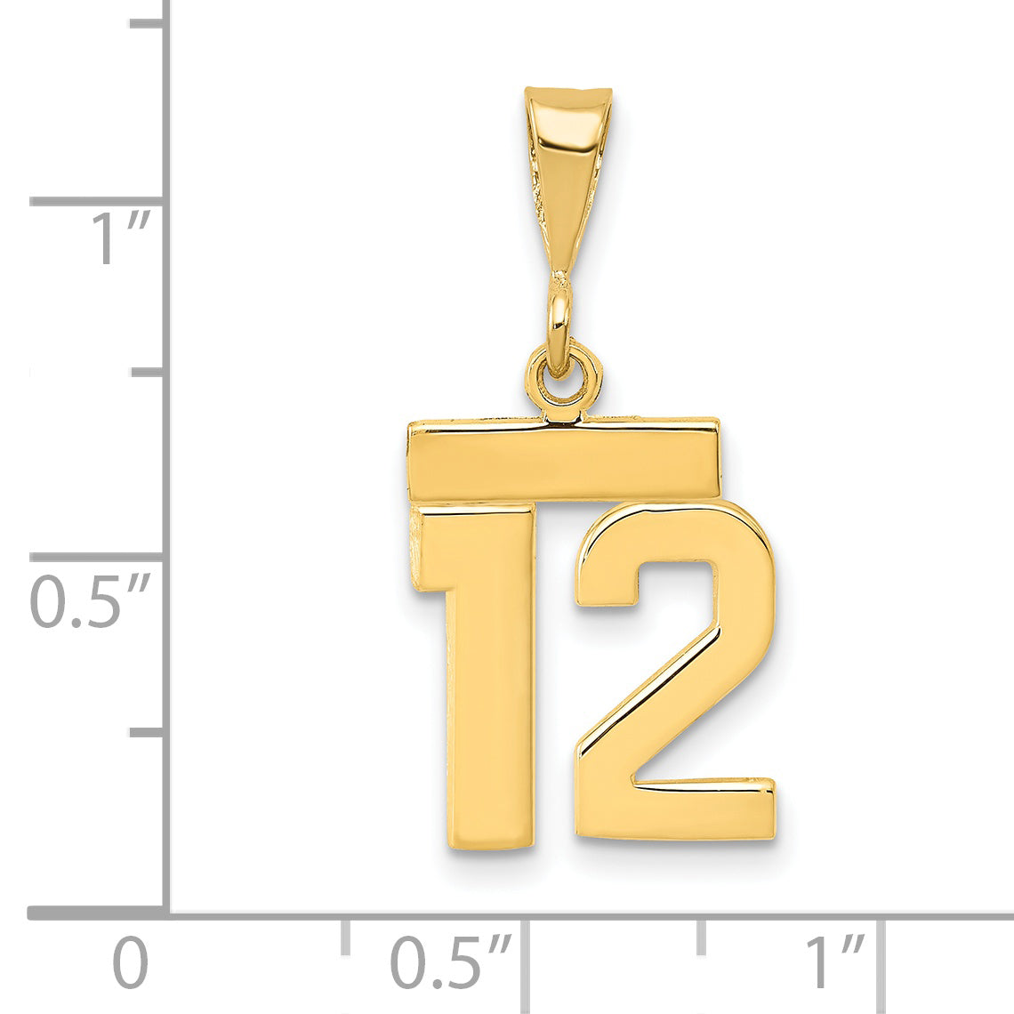 14K Small Polished Number 12 Charm Secondary image