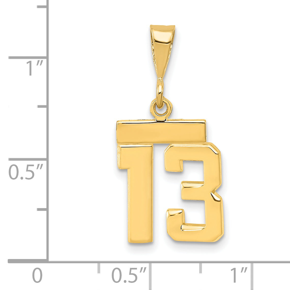 14K Small Polished Number 13 Charm Secondary image