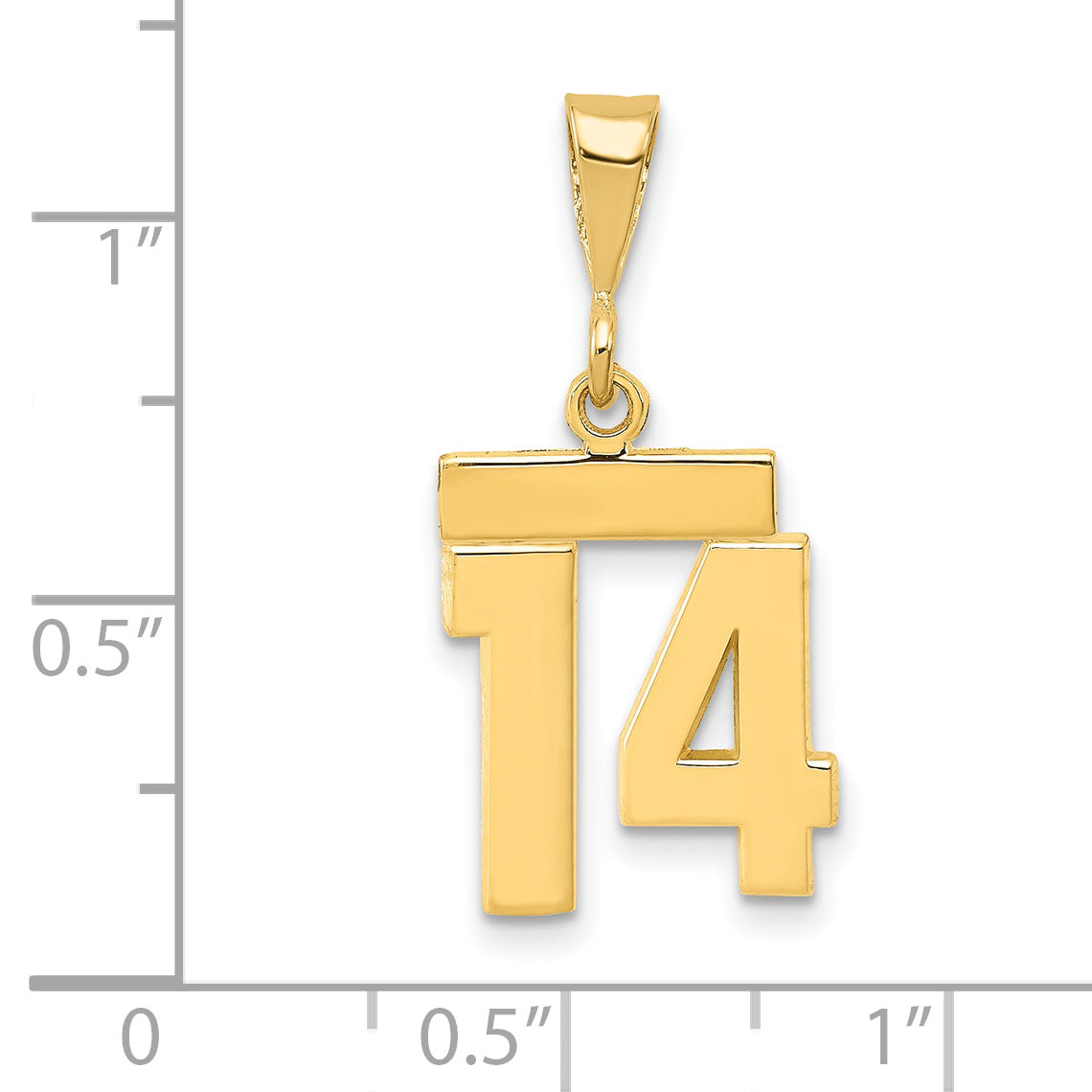 14K Small Polished Number 14 Charm Secondary image