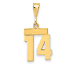 14k Small Polished Number 14 Charm