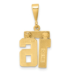 14K Small Polished Number 16 Charm