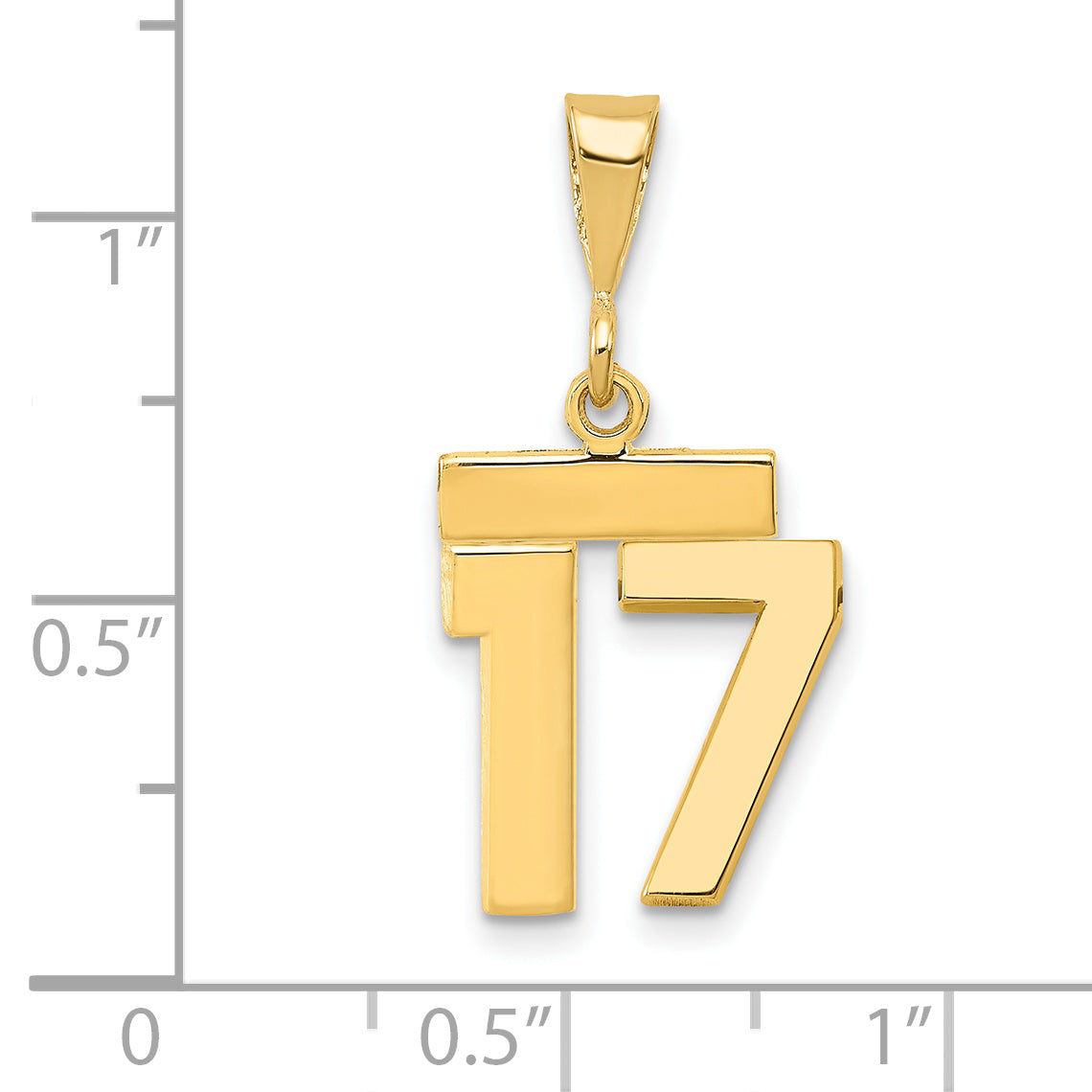 14K Small Polished Number 17 Charm Secondary image