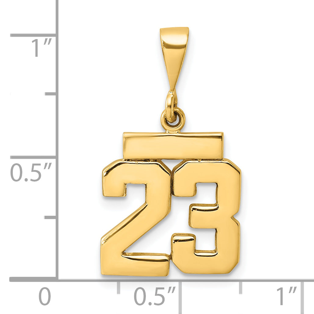 14K Small Polished Number 23 Charm