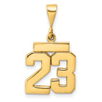 14k Small Polished Number 23 Charm