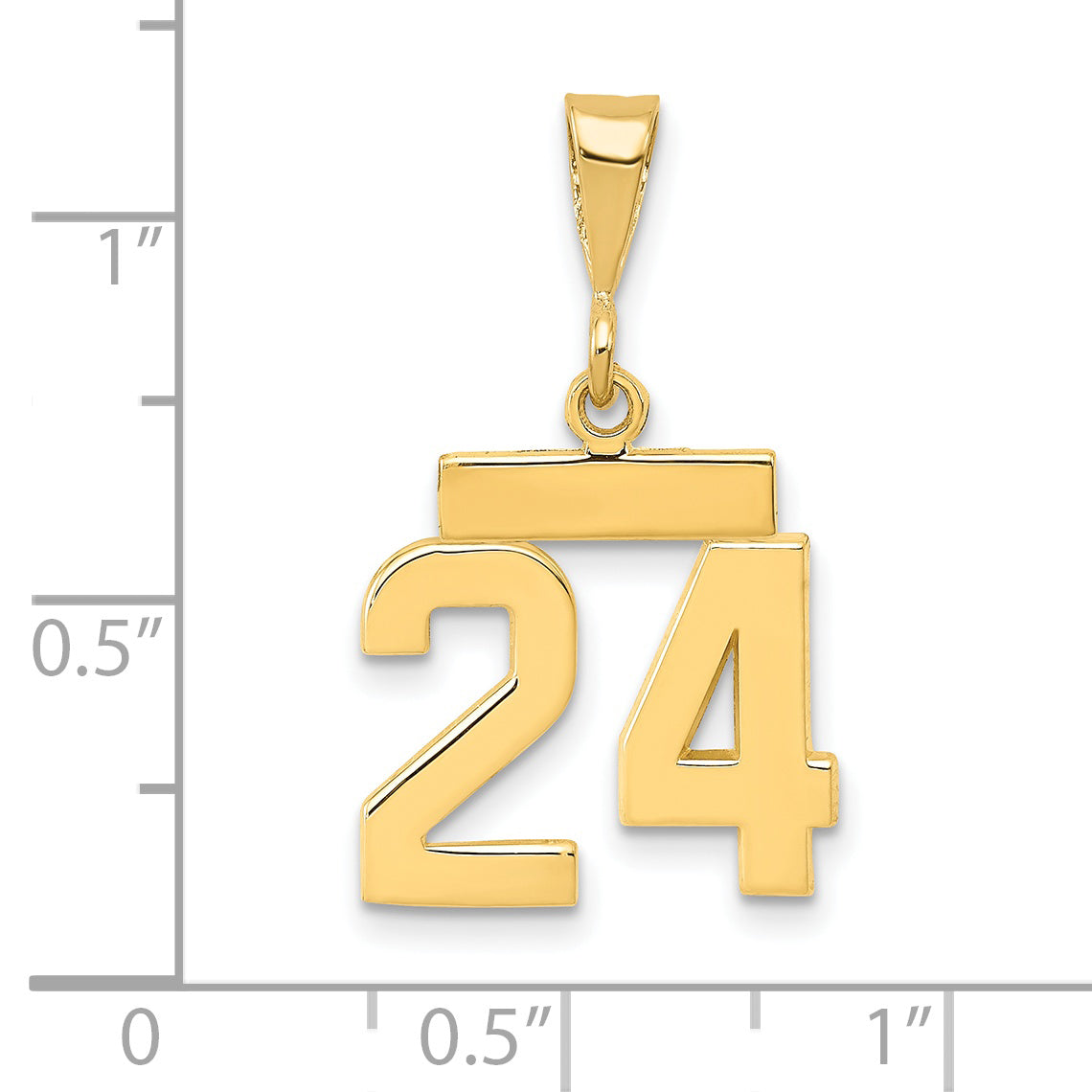 14K Small Polished Number 24 Charm Secondary image