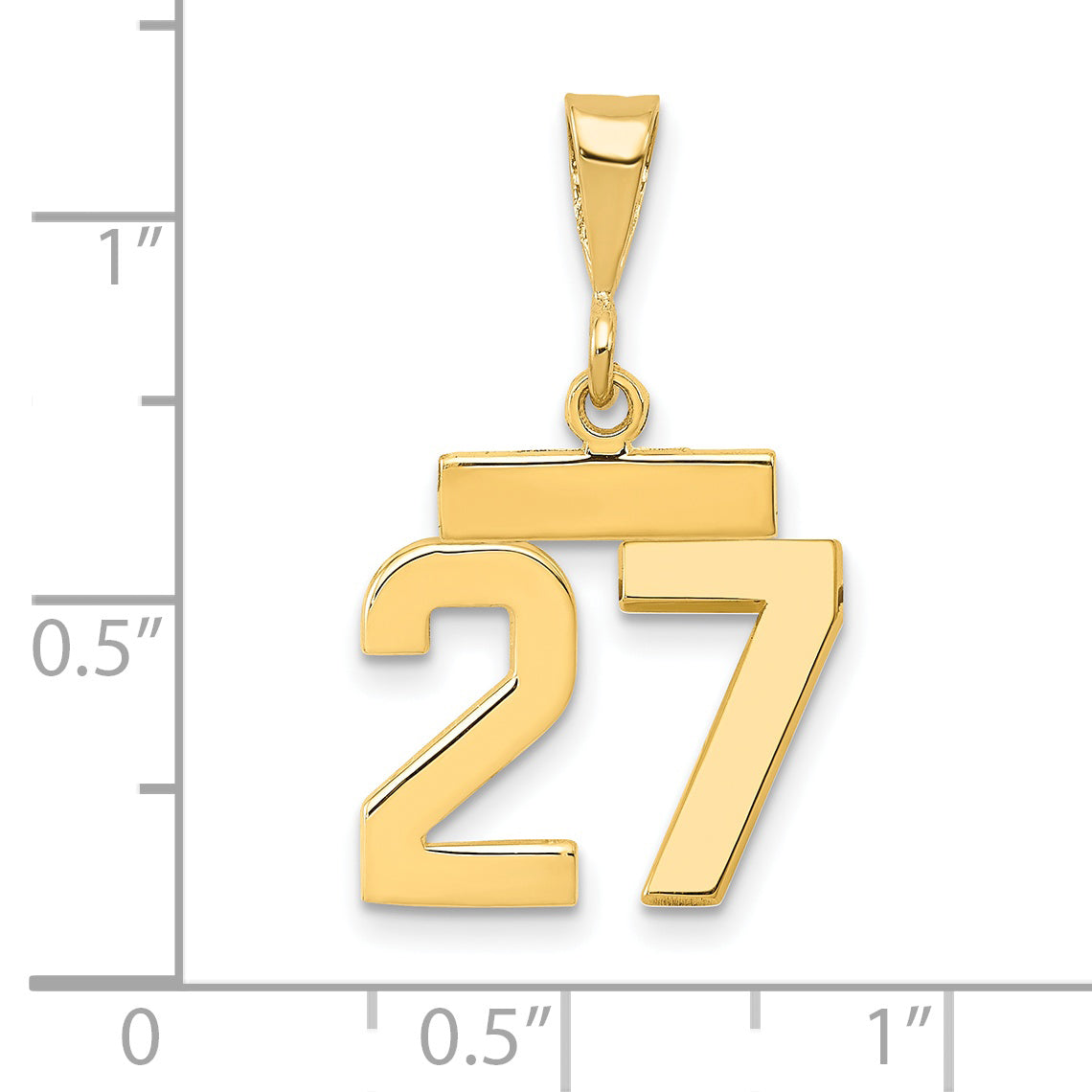 14K Small Polished Number 27 Charm Secondary image