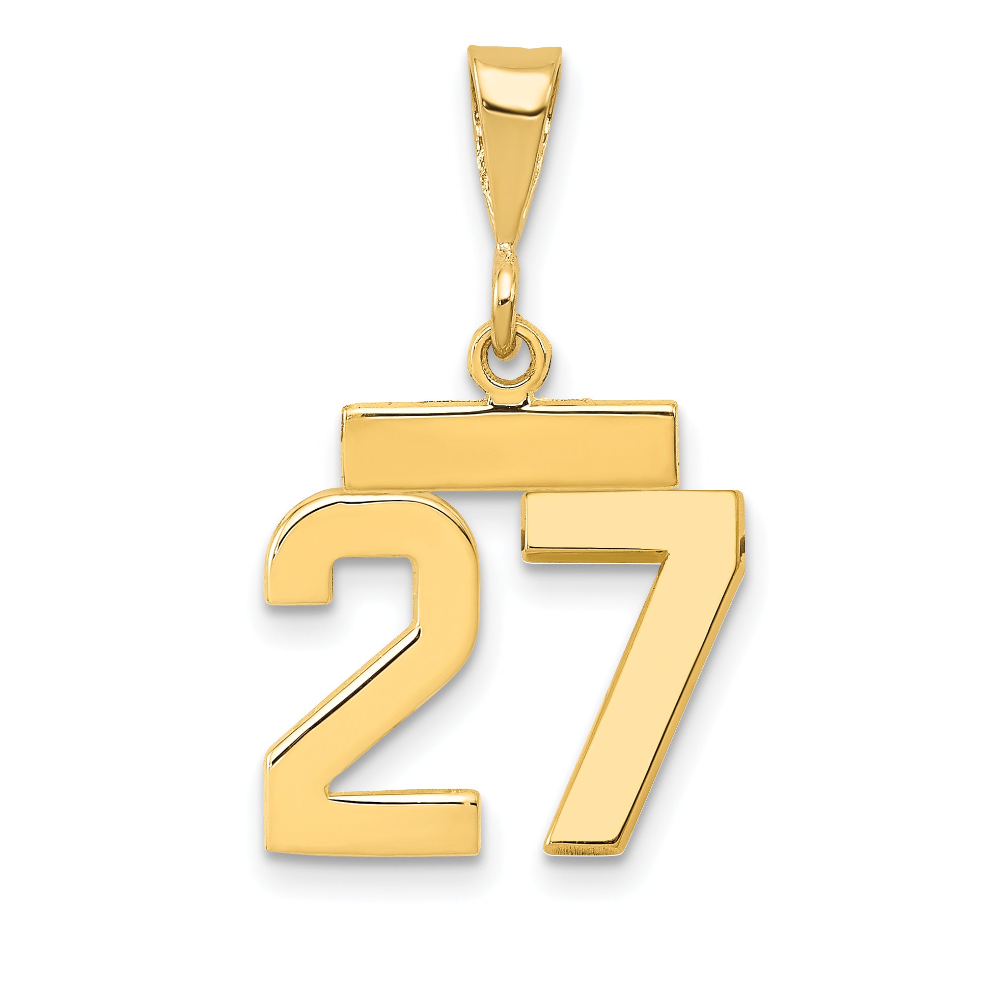 14k Small Polished Number 27 Charm Main image