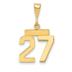 14k Small Polished Number 27 Charm