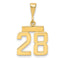 14k Small Polished Number 28 Charm