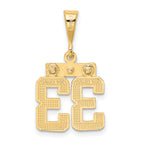 14K Small Polished Number 33 Charm