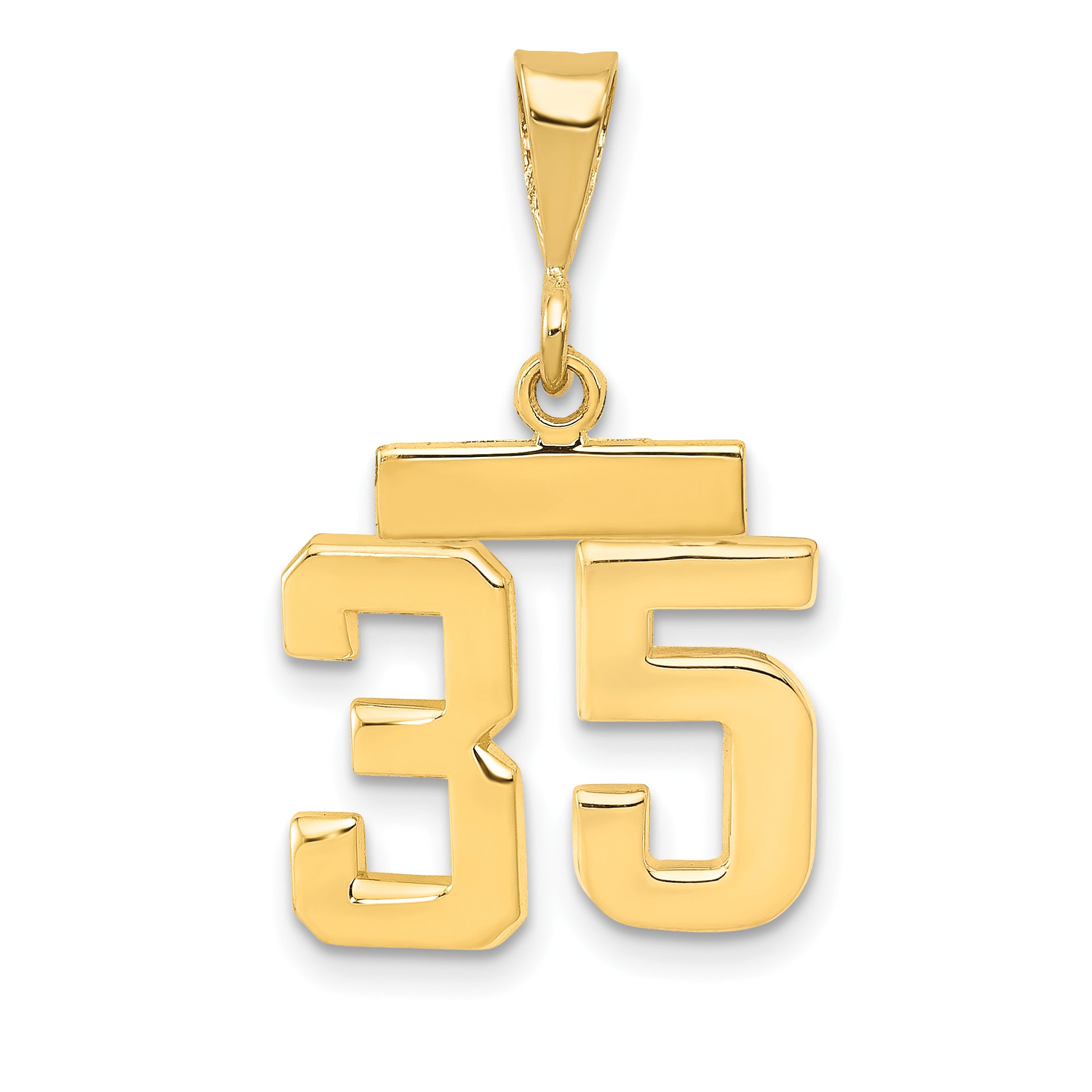 14k Small Polished Number 35 Charm Main image